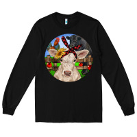 Black Christmas Charolais Calf Black Angus Bull And Roos Long Sleeve Tee - RanaPortraitStore
