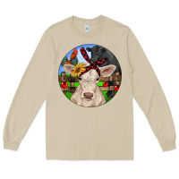 Mushroom Christmas Charolais Calf Black Angus Bull And Roos Long Sleeve Tee - RanaPortraitStore