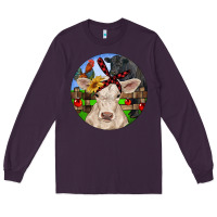 Plum Christmas Charolais Calf Black Angus Bull And Roos Long Sleeve Tee - RanaPortraitStore
