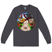 Smoke Christmas Charolais Calf Black Angus Bull And Roos Long Sleeve Tee - RanaPortraitStore