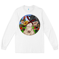 White Christmas Charolais Calf Black Angus Bull And Roos Long Sleeve Tee - RanaPortraitStore