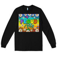 Black LGBTQ+ proud ally with daisy Long Sleeve Tee - NancyCooperArtShop
