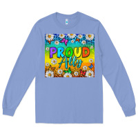 Colony Blue LGBTQ+ proud ally with daisy Long Sleeve Tee - NancyCooperArtShop