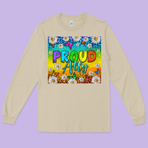 Lgbtq+ Proud Ally With Daisy Long Sleeve Tee Designed By Nancycooperartshop