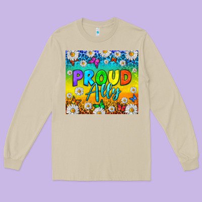 Lgbtq+ Proud Ally With Daisy Long Sleeve Tee Designed By Nancycooperartshop