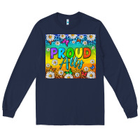 Navy LGBTQ+ proud ally with daisy Long Sleeve Tee - NancyCooperArtShop