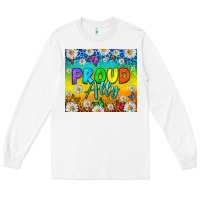 White LGBTQ+ proud ally with daisy Long Sleeve Tee - NancyCooperArtShop