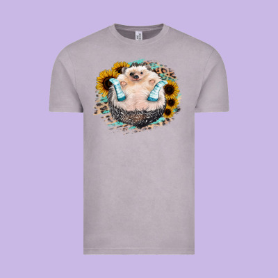 Hedgehog With Sunflower Vintage Tee Designed By Bettercallsaul