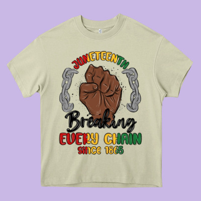 Every Chain Since 1865 Juneteenth Heavy Core Tee Designed By Maliassmallbusiness