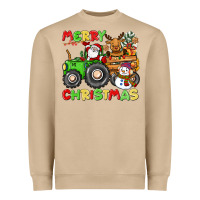 Mushroom merry christmas crew tractor Heavyweight Sweatshirt - CowGirlArtShop