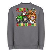Storm merry christmas crew tractor Heavyweight Sweatshirt - CowGirlArtShop