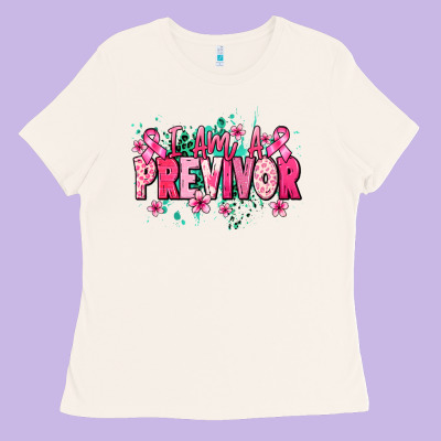 I Am A Previvor Ladies Tee Designed By Nancycooperartshop