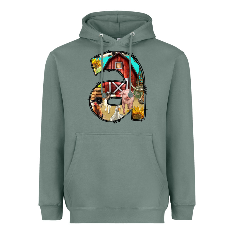 Farm Life Alphabet Lowercase Letters A Heavyweight Hoodie by BundleAndBundleShop | Teevron