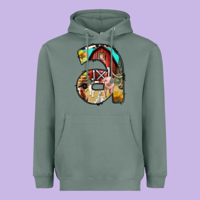Farm Life Alphabet Lowercase Letters A Heavyweight Hoodie Designed By Bundleandbundleshop