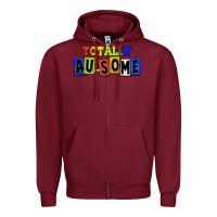 Burgundy Totally au-some Zipper Hoodie - FaDigitalArtStudio
