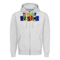 Dove Grey Totally au-some Zipper Hoodie - FaDigitalArtStudio