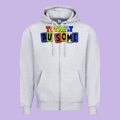 Totally Au-some Zipper Hoodie Designed By Fadigitalartstudio