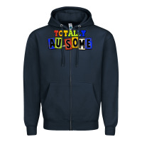 Navy Totally au-some Zipper Hoodie - FaDigitalArtStudio