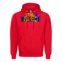 Red Totally au-some Zipper Hoodie - FaDigitalArtStudio