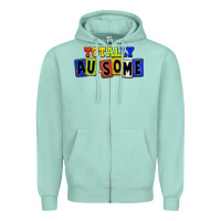 Seafoam Totally au-some Zipper Hoodie - FaDigitalArtStudio