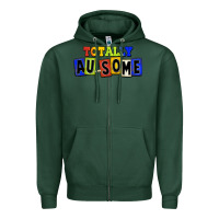 Sports Green Totally au-some Zipper Hoodie - FaDigitalArtStudio