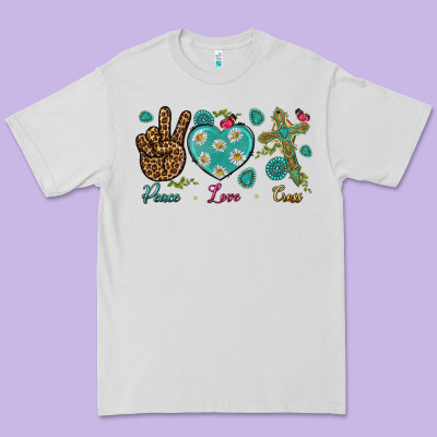 Peace Love Cross Premium Tee Designed By Nancycooperartshop