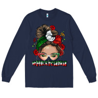 Navy Mexicana messy bun Long Sleeve Tee - NancyCooperArtShop