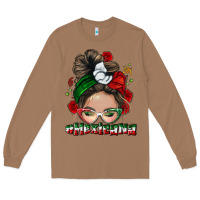 Toasted Coconut Mexicana messy bun Long Sleeve Tee - NancyCooperArtShop
