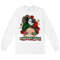 White Mexicana messy bun Long Sleeve Tee - NancyCooperArtShop