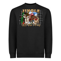 Black jingle all the way Heavyweight Sweatshirt - CowGirlArtShop