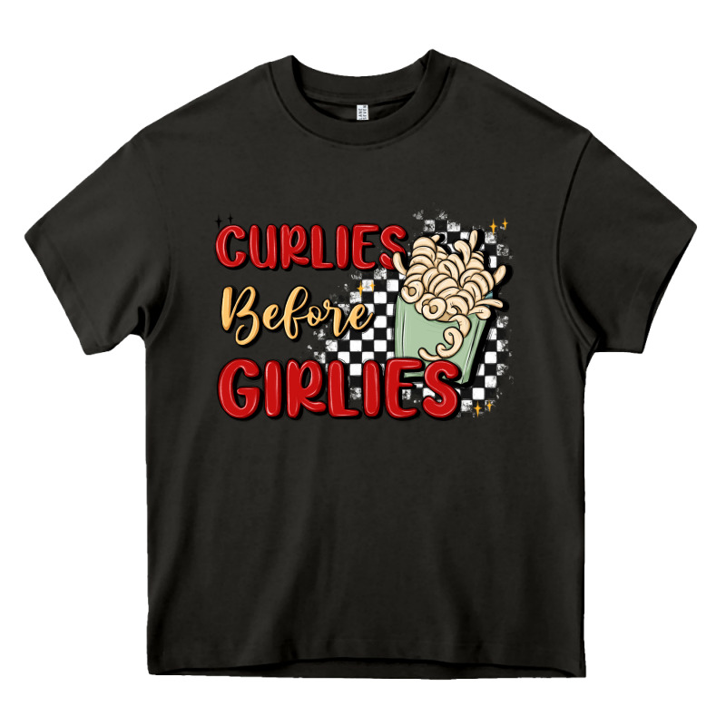 Curlies Before Girlies Heavy Core Tee by MaliasSmallBusiness | Teevron