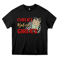 Black curlies before girlies Heavy Core Tee - MaliasSmallBusiness