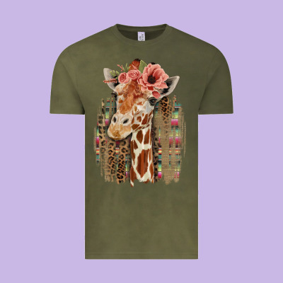 Giraffe With Floral Vintage Tee Designed By Bettercallsaul