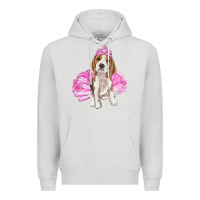 Dove Grey Balerina beagle with tutu Premium Hoodie - RanaPortraitStore