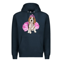 Navy Balerina beagle with tutu Premium Hoodie - RanaPortraitStore
