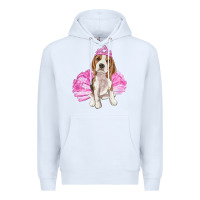 White Balerina beagle with tutu Premium Hoodie - RanaPortraitStore