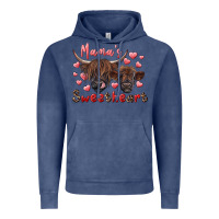 Vintage Denim mama's sweetheart highland cow and calf Vintage Hoodie - RanaPortraitStore