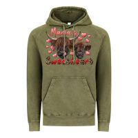 Vintage Olive mama's sweetheart highland cow and calf Vintage Hoodie - RanaPortraitStore