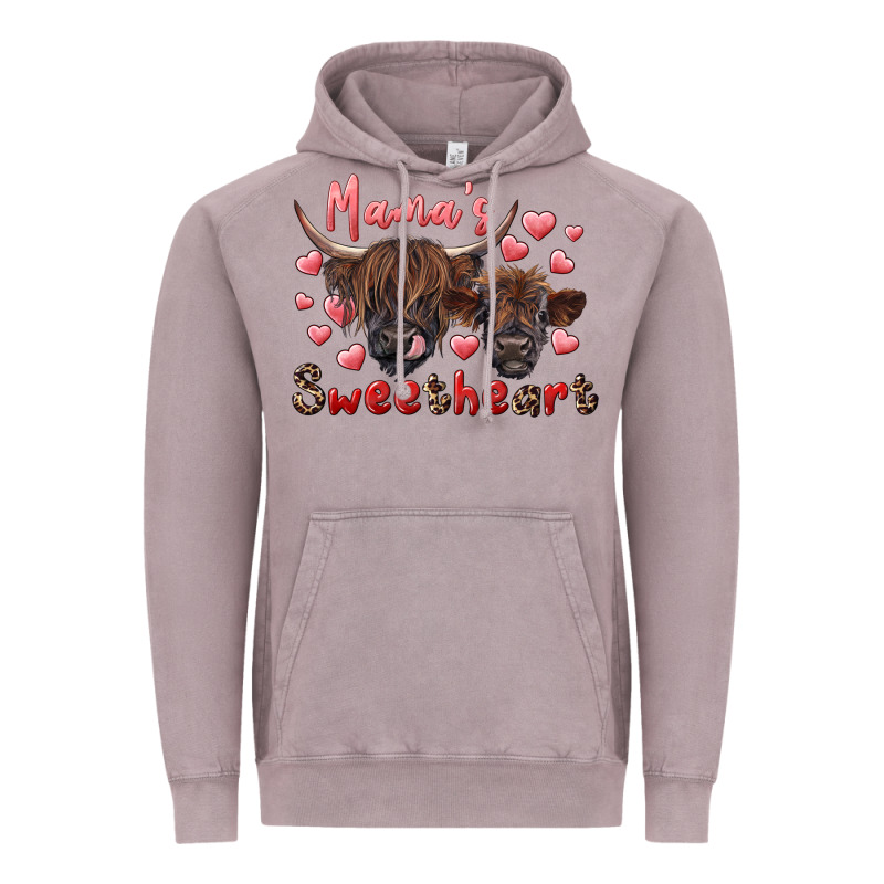 Mama's Sweetheart Highland Cow And Calf Vintage Hoodie by RanaPortraitStore | Teevron