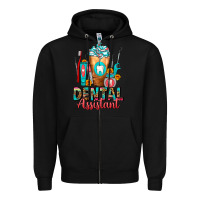 Black Dental Assistant Dentist Frappe Zipper Hoodie - FaDigitalArtStudio