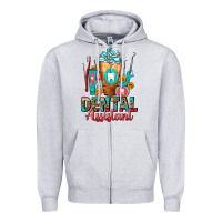 Heather Grey Dental Assistant Dentist Frappe Zipper Hoodie - FaDigitalArtStudio