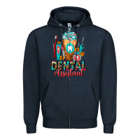 Navy Dental Assistant Dentist Frappe Zipper Hoodie - FaDigitalArtStudio