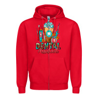 Red Dental Assistant Dentist Frappe Zipper Hoodie - FaDigitalArtStudio