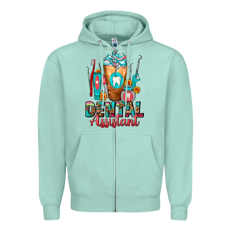 Dental Assistant Dentist Frappe Zipper Hoodie by FaDigitalArtStudio | Teevron