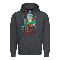 Smoke Dental Assistant Dentist Frappe Zipper Hoodie - FaDigitalArtStudio