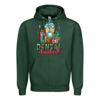Sports Green Dental Assistant Dentist Frappe Zipper Hoodie - FaDigitalArtStudio