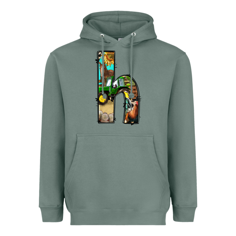 Farm Life Alphabet Lowercase Letters H Heavyweight Hoodie by BundleAndBundleShop | Teevron