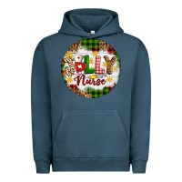 Pigment Midnight Navy Christmas Jolly Nurse Urban Hoodie - Artiststas