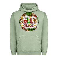 Pigment Oil Green Christmas Jolly Nurse Urban Hoodie - Artiststas