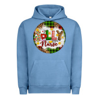 Pigment Pebble Blue Christmas Jolly Nurse Urban Hoodie - Artiststas